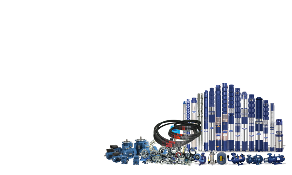 Bearings, motors, pumps and belts stocked by RSRR